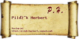 Pilák Herbert névjegykártya